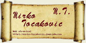 Mirko Točaković vizit kartica